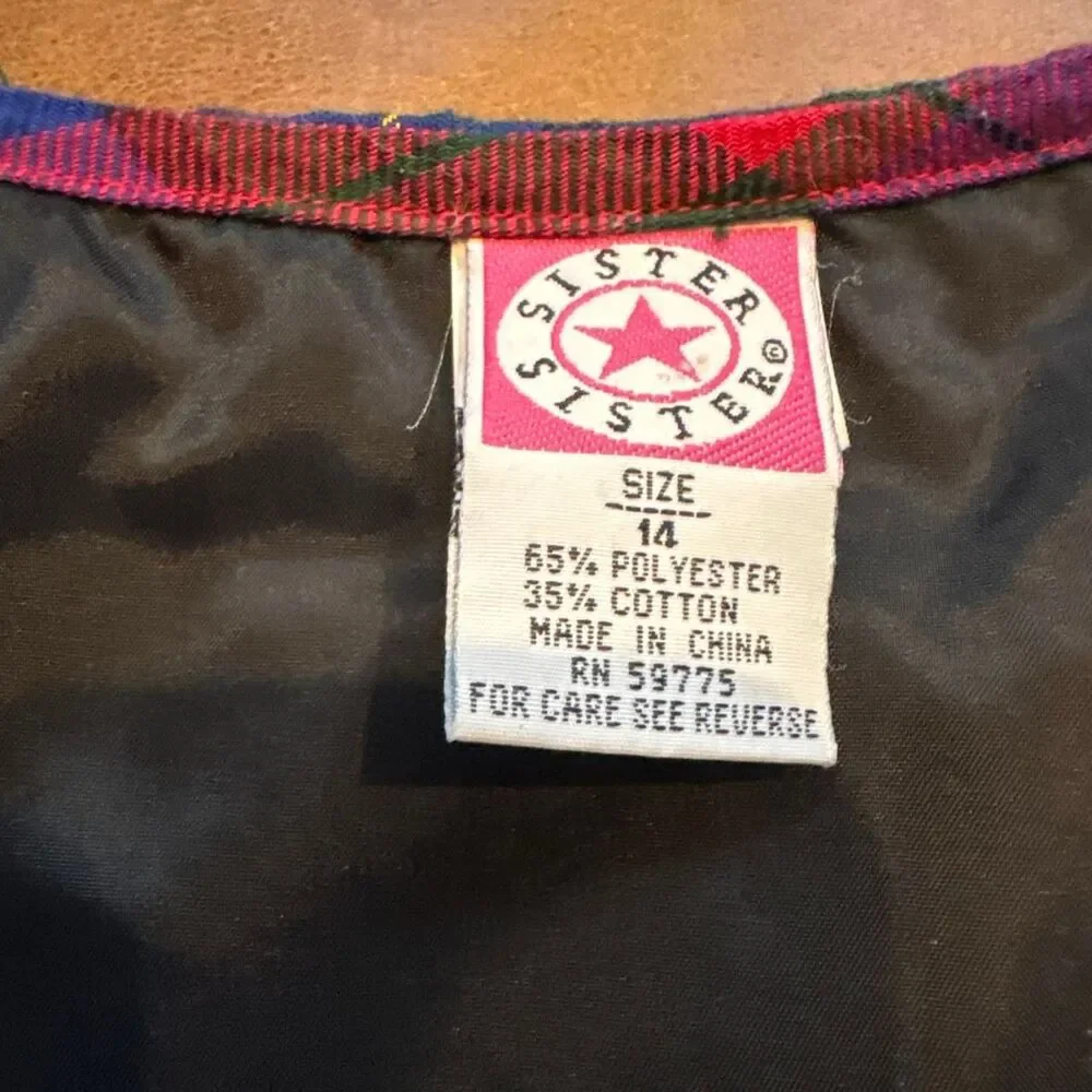 Vintage Sister Sister Plaid Vest